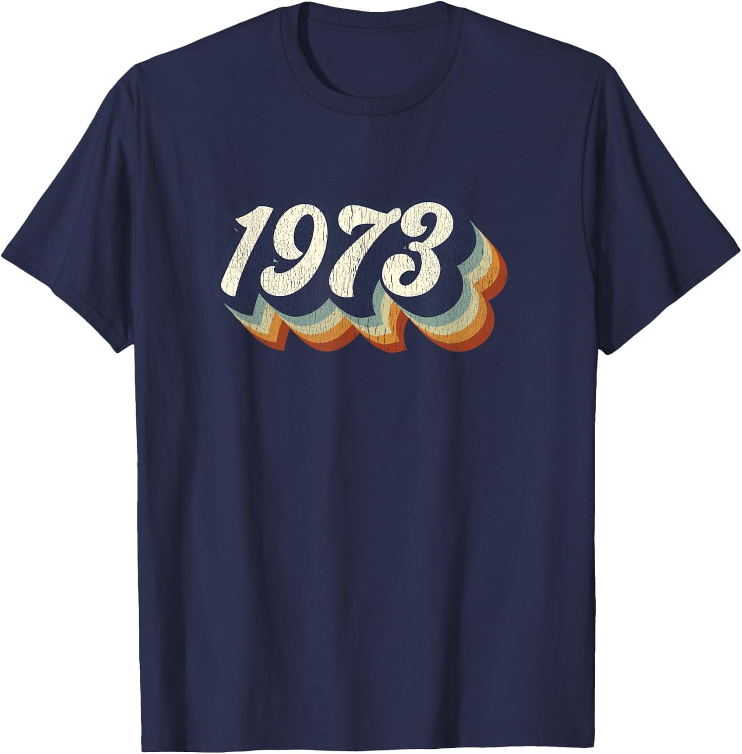 Vintage 1973 47th Birthday Gift Groovy Men Women T-Shirt - T-Shirt | Navy