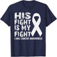 His fight is my fight Lung cancer awareness T-Shirt - T-Shirt | Navy