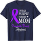 I Wear Purple for My Mom Gift Pancreatic Cancer Awareness T-Shirt - T-Shirt | Navy