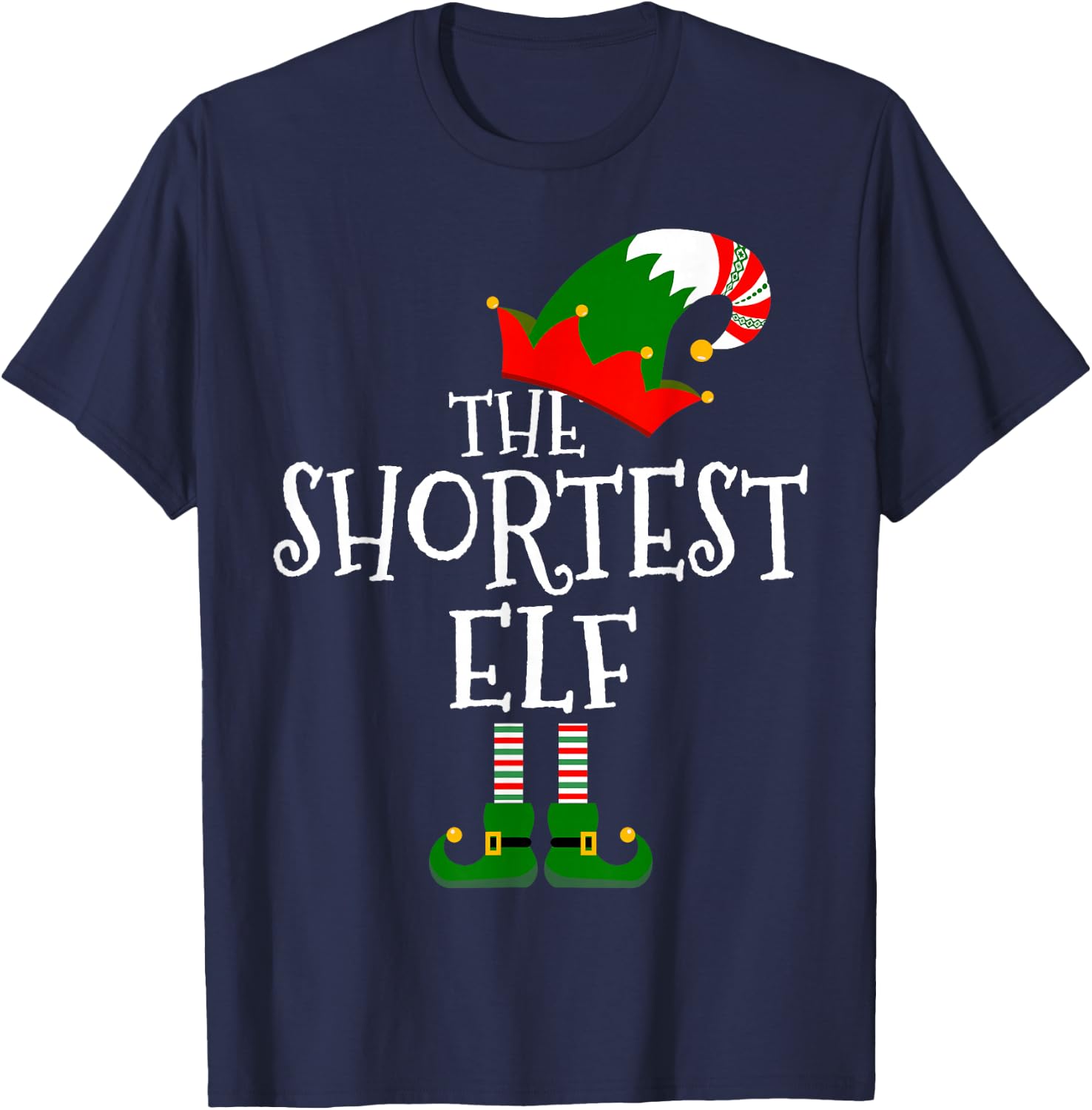 Funny The Shortest Elf Matching Family Group Gift Christmas T-Shirt - T-Shirt | Navy