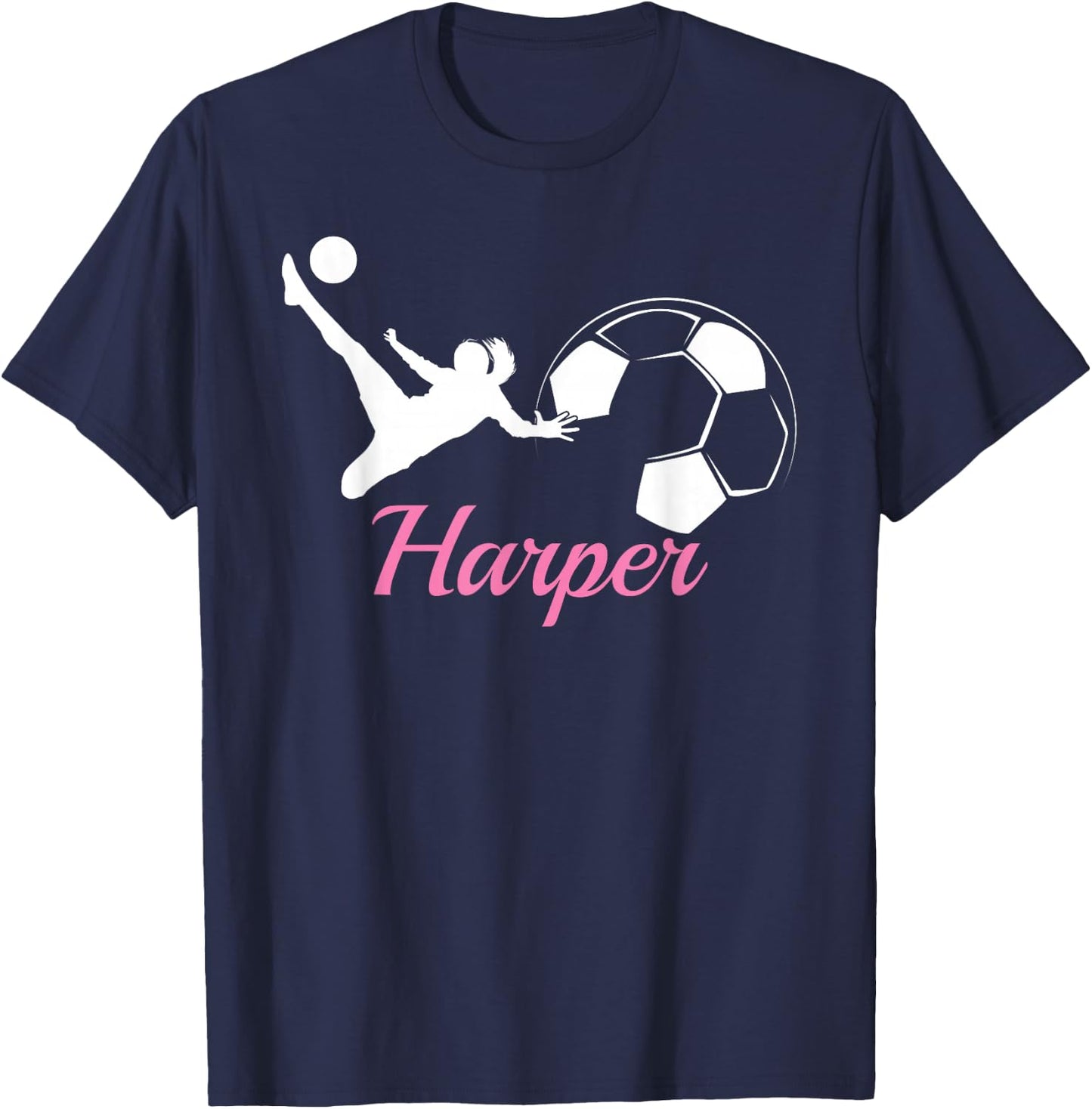 Harper Name Gift Personalized Soccer T-Shirt - T-Shirt | Navy