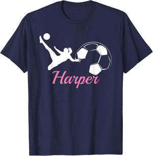 Harper Name Gift Personalized Soccer T-Shirt - T-Shirt | Navy