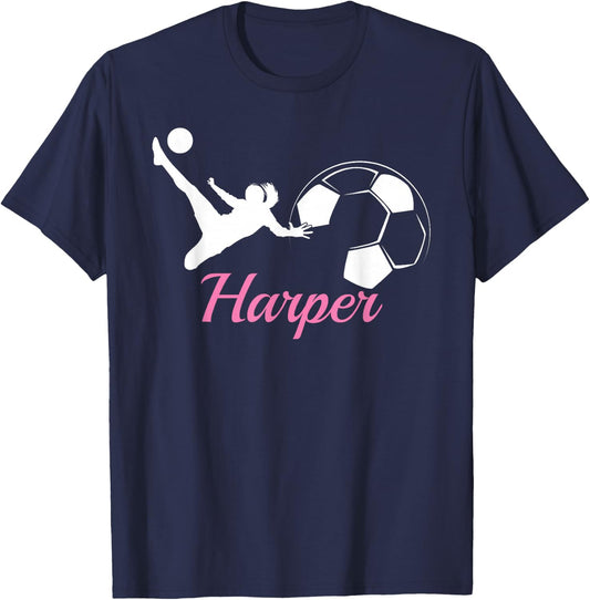 Harper Name Gift Personalized Soccer T-Shirt - T-Shirt | Navy