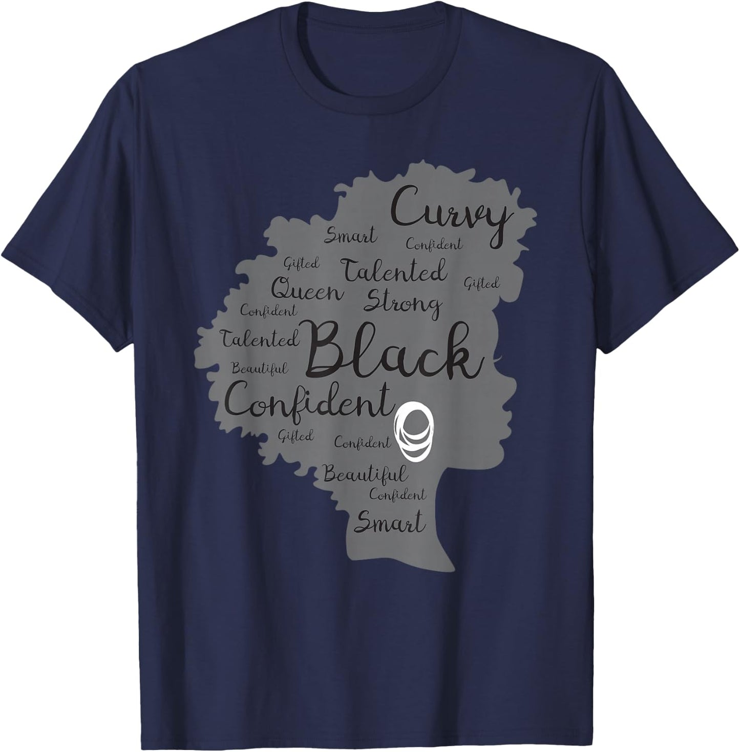 Strong Black Woman Afrocentric African American T-Shirt - T-Shirt | Navy
