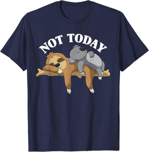 Not Today Lazy Sloth and Koala Pajama Funny T-Shirt - T-Shirt | Navy