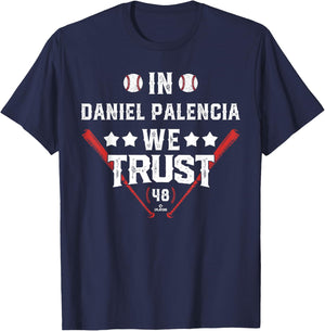 We Trust in Daniel Palencia Chicago Baseball MLBPA T-Shirt - T-Shirt | Navy