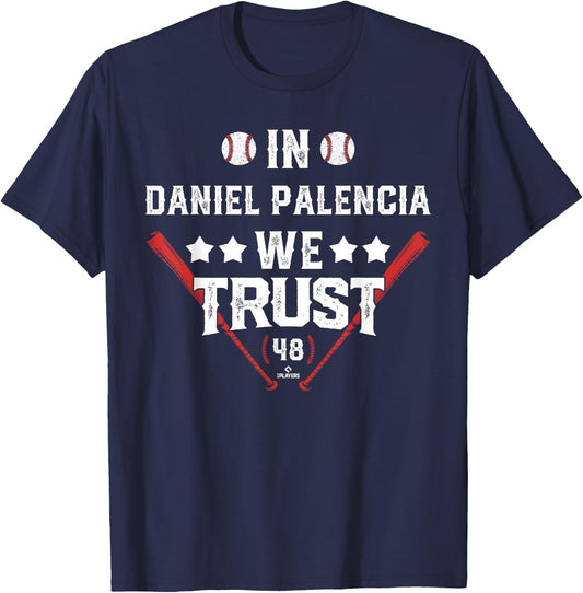 We Trust in Daniel Palencia Chicago Baseball MLBPA T-Shirt - T-Shirt | Navy