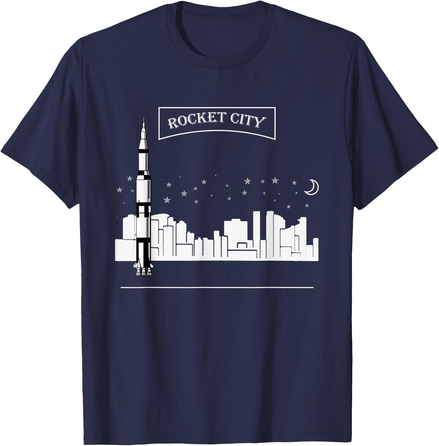 Rocket City Shirt Alabama Huntsville Space Moon Aerospace T-Shirt - T-Shirt | Navy