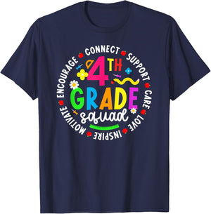 4th Grade Squad Appreciation Circle 4th Grade Teacher T-Shirt - T-Shirt | Navy