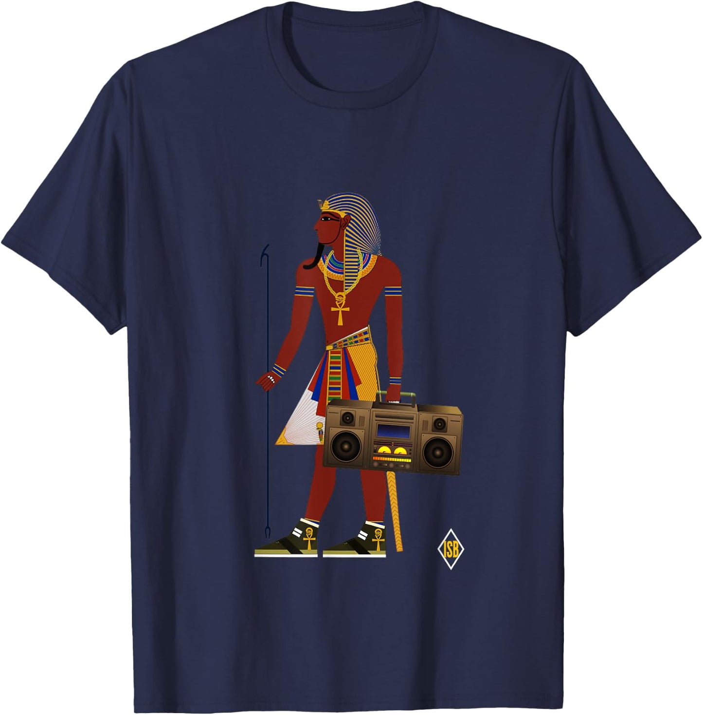 Boombox Retro EGYPT 80's Music T-Shirt - T-Shirt | Navy