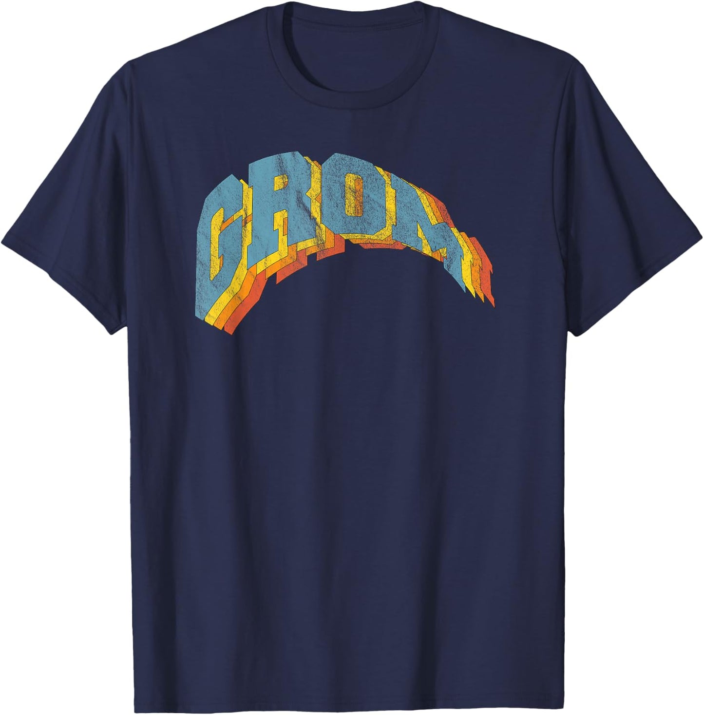 Grom Retro Distressed T-Shirt - T-Shirt | Navy