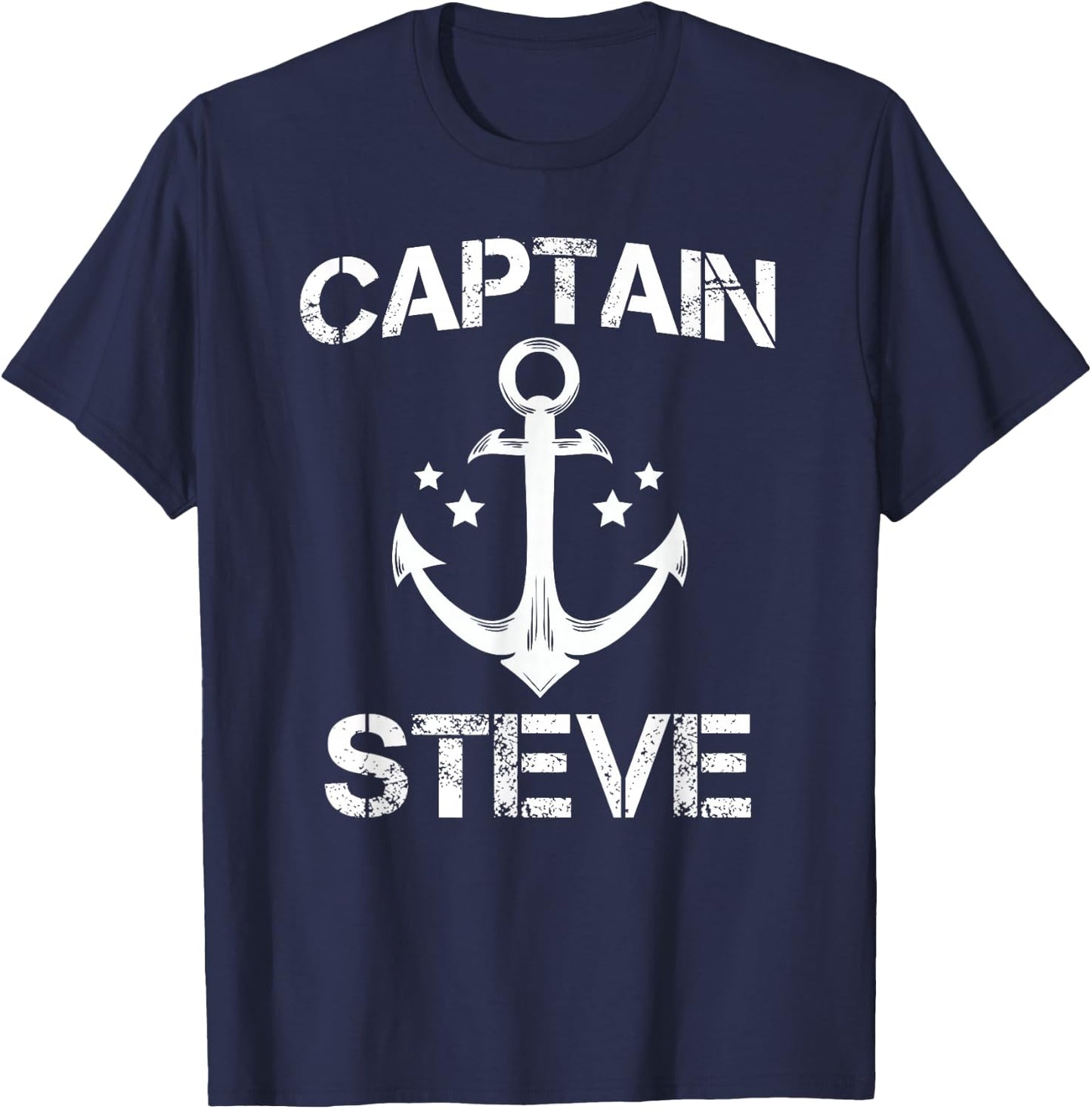 CAPTAIN STEVE Funny Birthday Personalized Name Boat Gift T-Shirt - T-Shirt | Navy