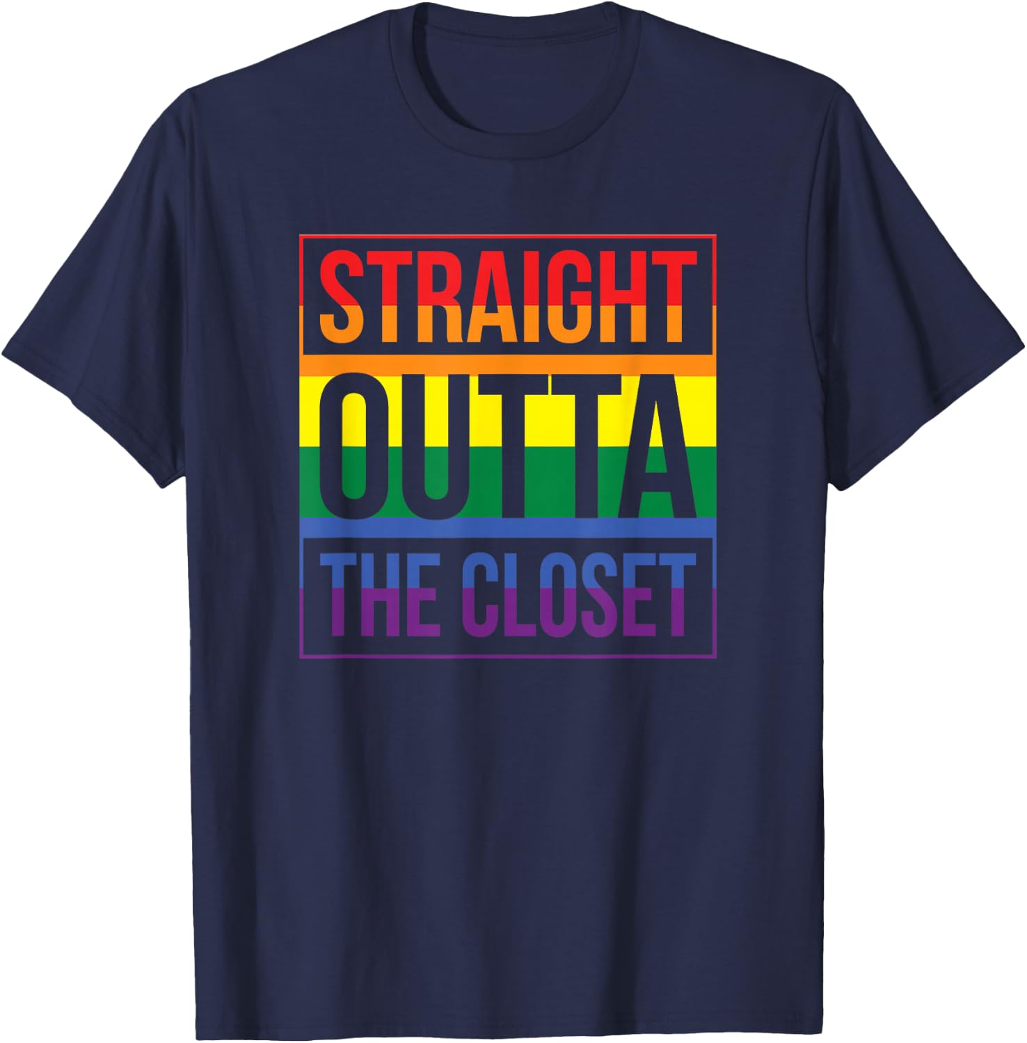 Straight Outta the Closet Pride T-Shirt - T-Shirt | Navy