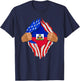 Haitian Blood Inside Me | Haiti Flag Gift T-Shirt - T-Shirt | Navy