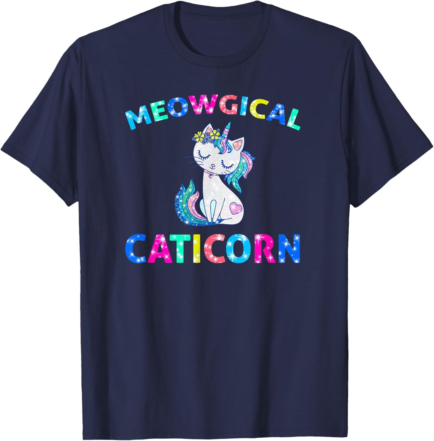 Meowgical Caticorn Shirt Unicorn Cat Kittycorn T-Shirt - T-Shirt | Navy