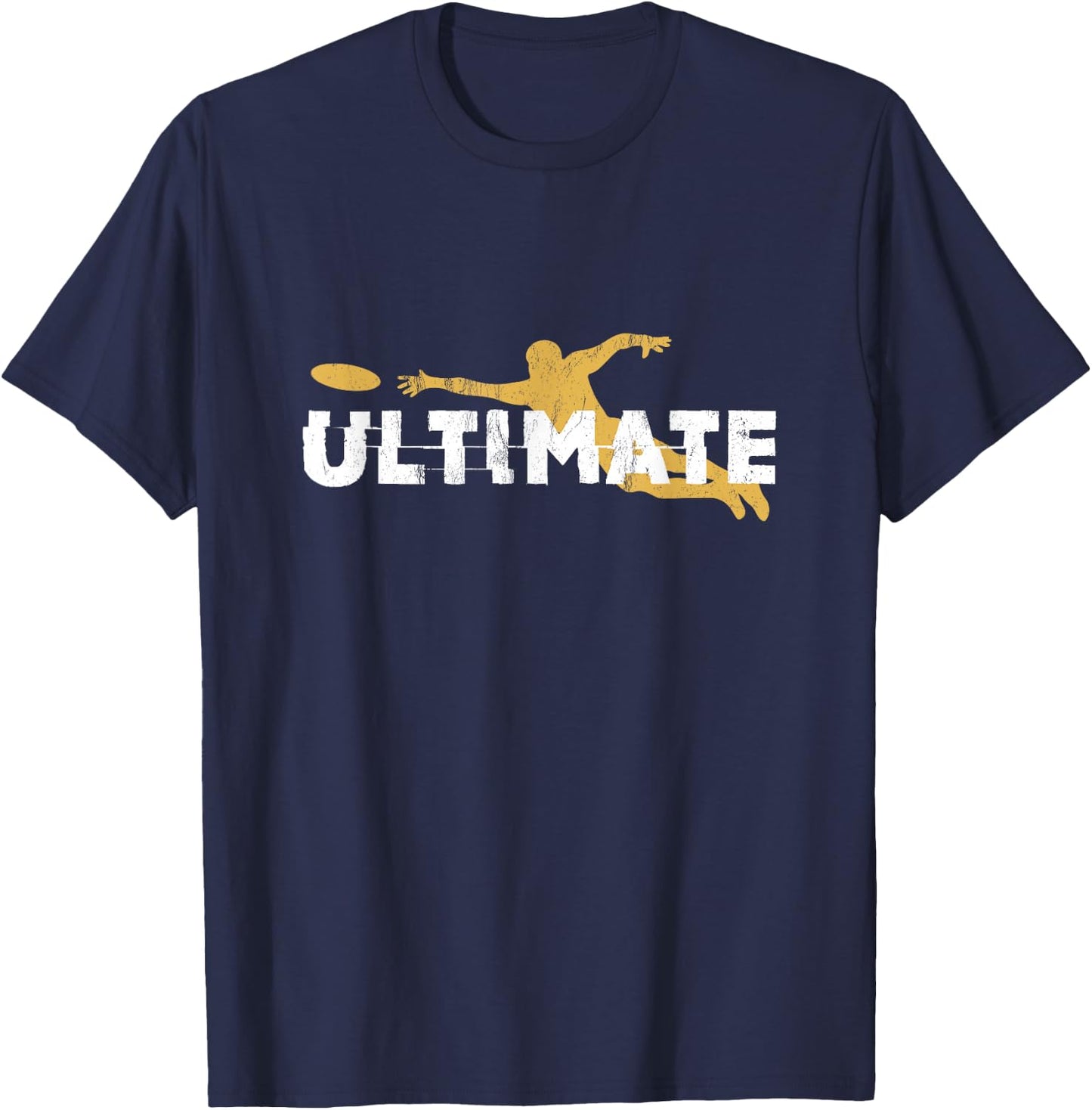 Ultimate Frisbee Silhouettes Distressed T-Shirt - T-Shirt | Navy