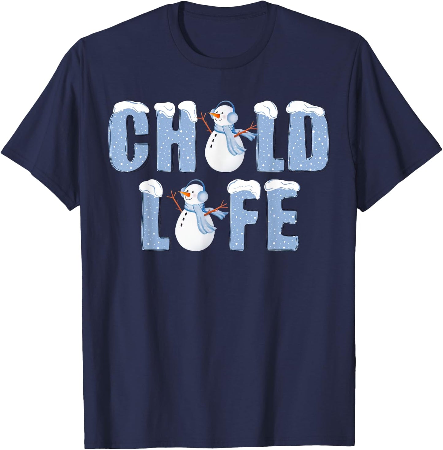 Child Life Snowman Christmas CLS Child Life Specialist T-Shirt - T-Shirt | Navy