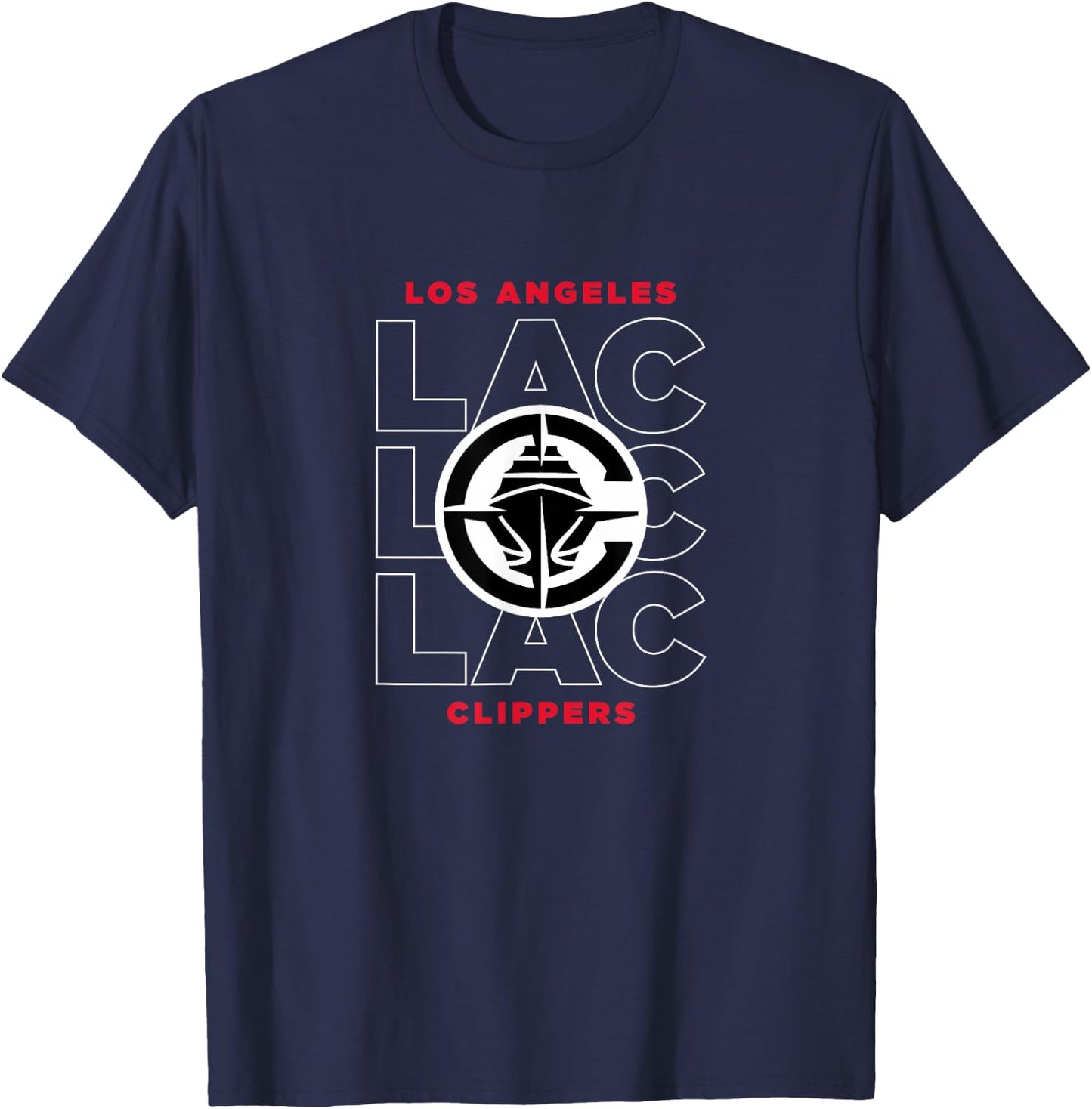 NBA - Los Angeles Clippers Stacked City Logo Black T-Shirt - T-Shirt | Navy