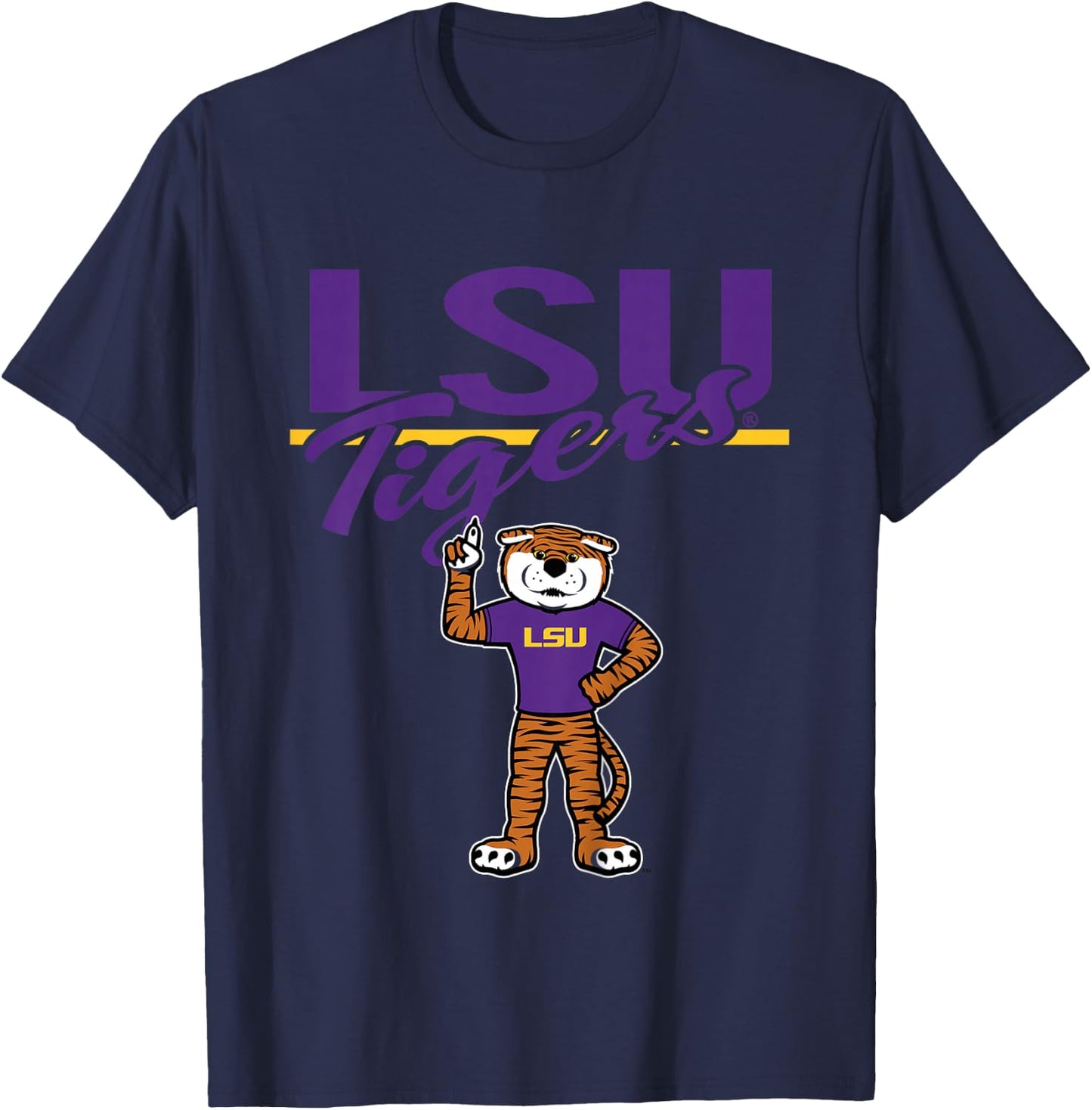 Kids LSU Tigers Kid's Mascot Gray Officially Licensed T-Shirt - T-Shirt | Navy