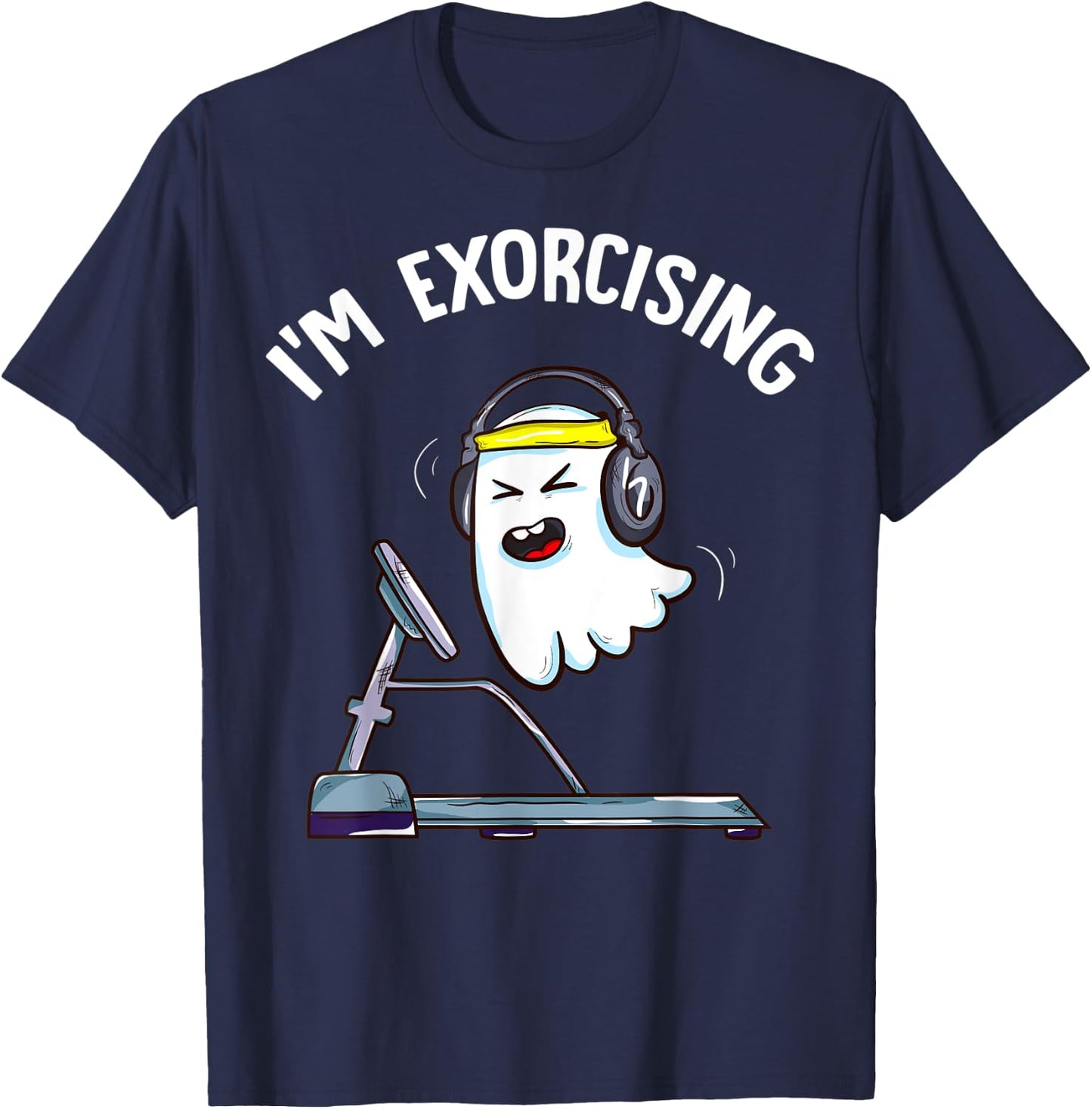 I'm Exorcising Ghost Pun Halloween Exorcist T-Shirt - T-Shirt | Navy