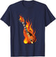 Burning On Fire Rock Guitar Heavy Metal Music Gift T-Shirt - T-Shirt | Navy