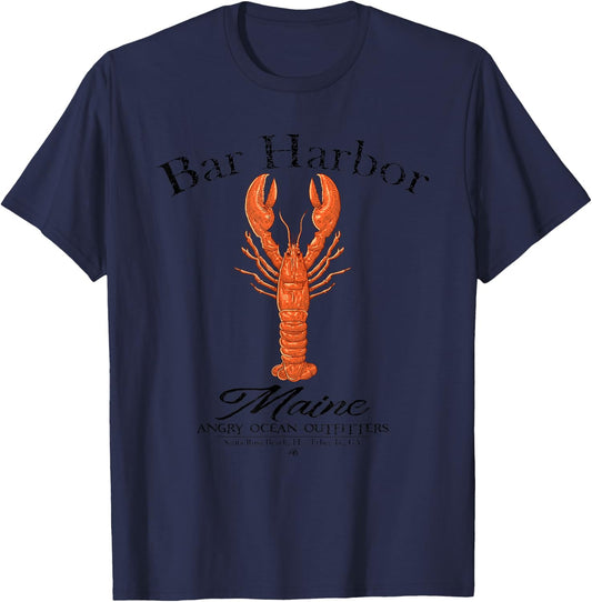 Bar Harbor Maine Lobster Fishing Acadia National Park T-Shirt - T-Shirt | Navy