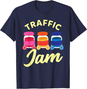 Traffic Jam Fruit Jam Funny Food Pun T-Shirt - T-Shirt | Navy