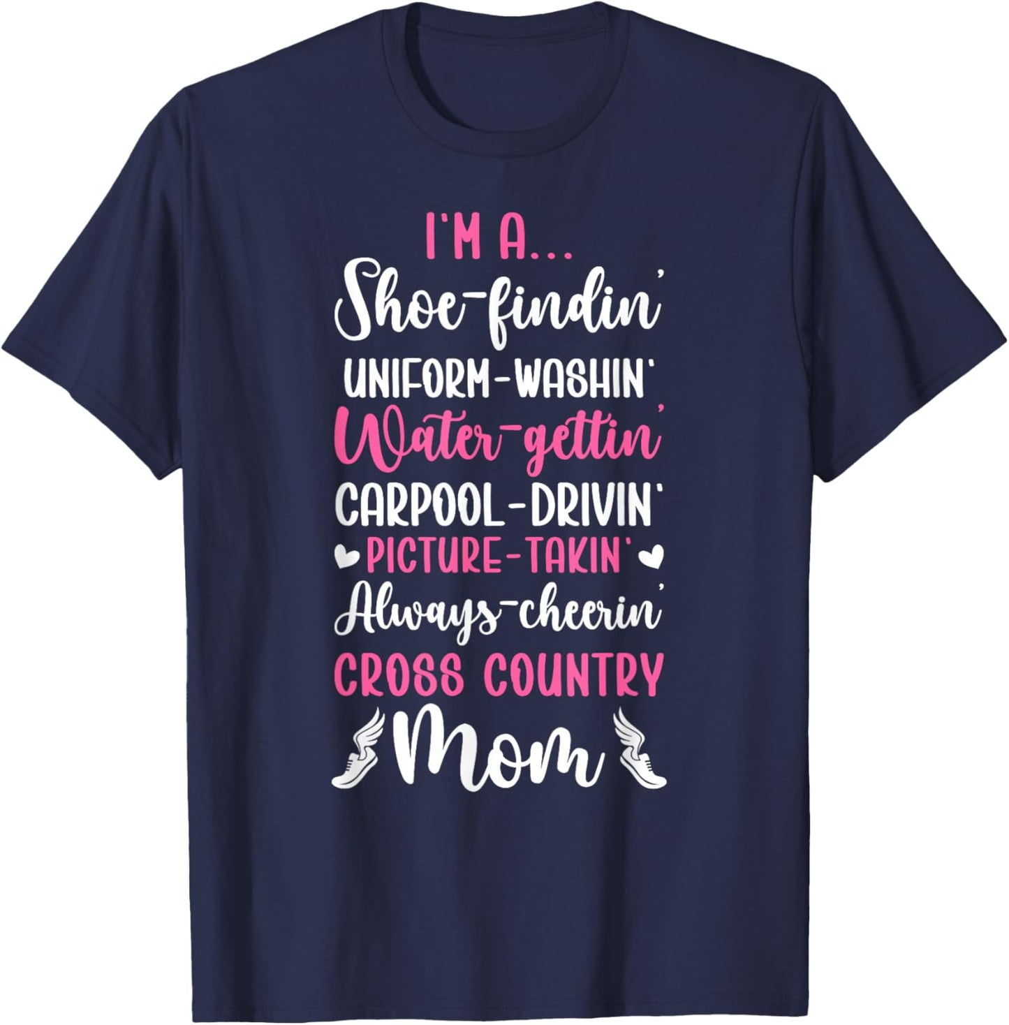 I'm A Cross Country Mom Cross Country Runner Mother XC Mom T-Shirt - T-Shirt | Navy