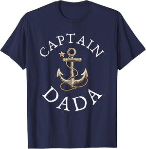 Captain Dada Boat Sailing Boating Vintage Anchor Funny T-Shirt - T-Shirt | Navy