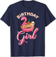 Birthday Girl sloth flamingo pineapple pool theme party idea T-Shirt - T-Shirt | Navy