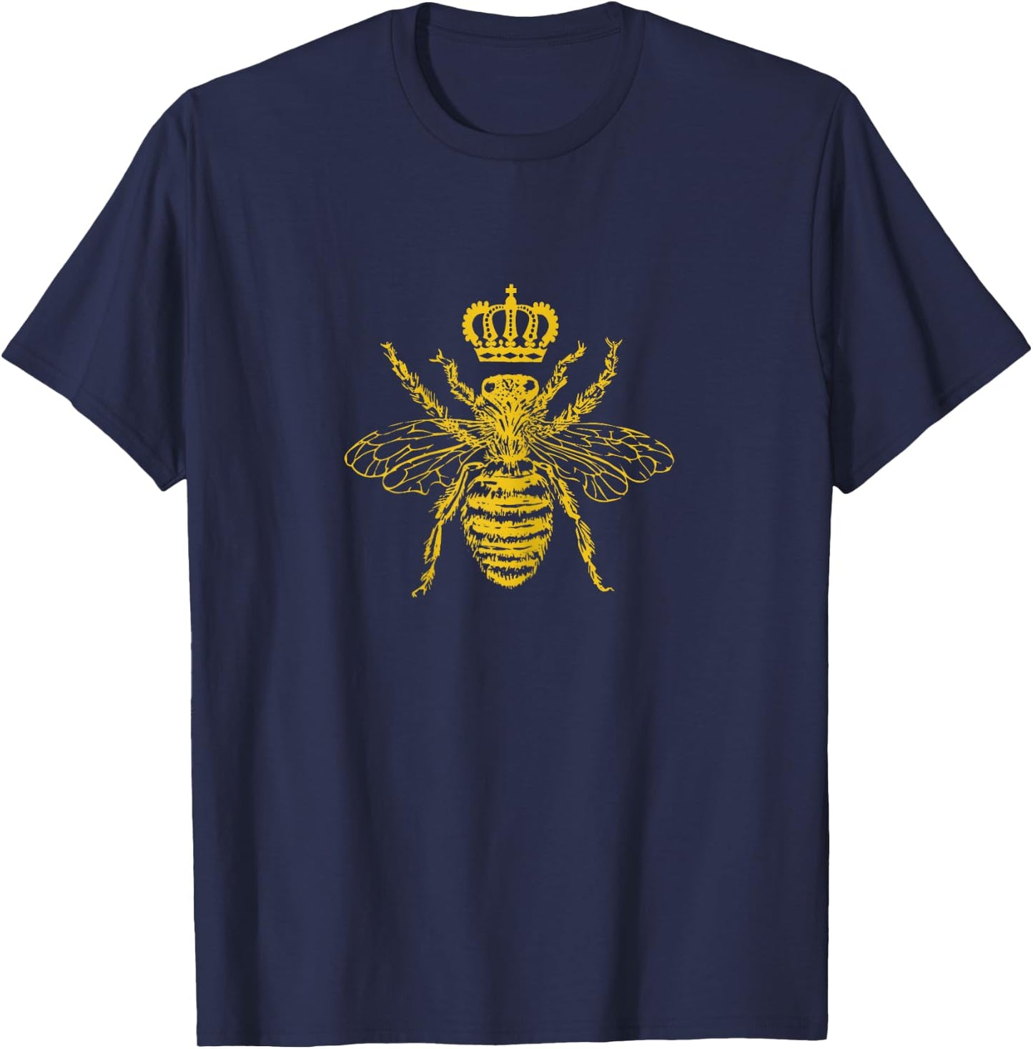 Queen Bee Crown Beekeeper Gift T-Shirt - T-Shirt | Navy
