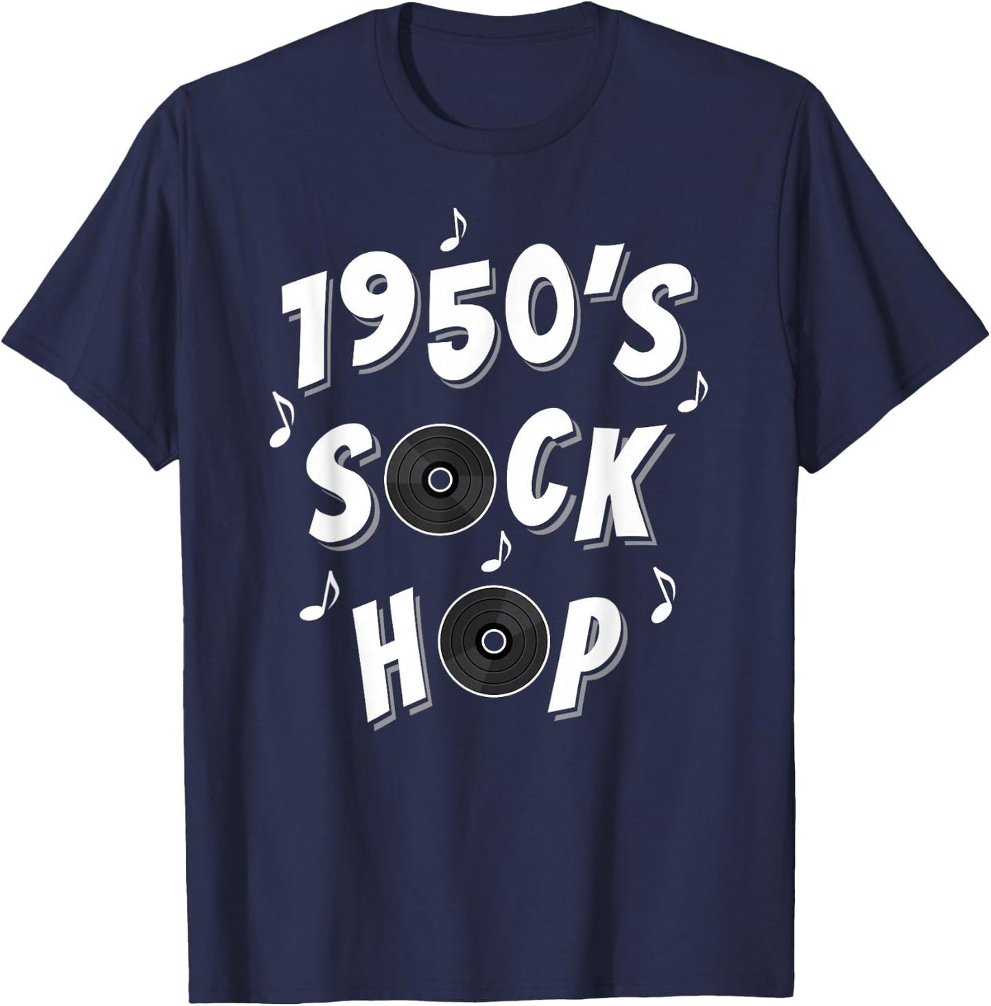 1950s Design Sock Hop T-Shirt - T-Shirt | Navy