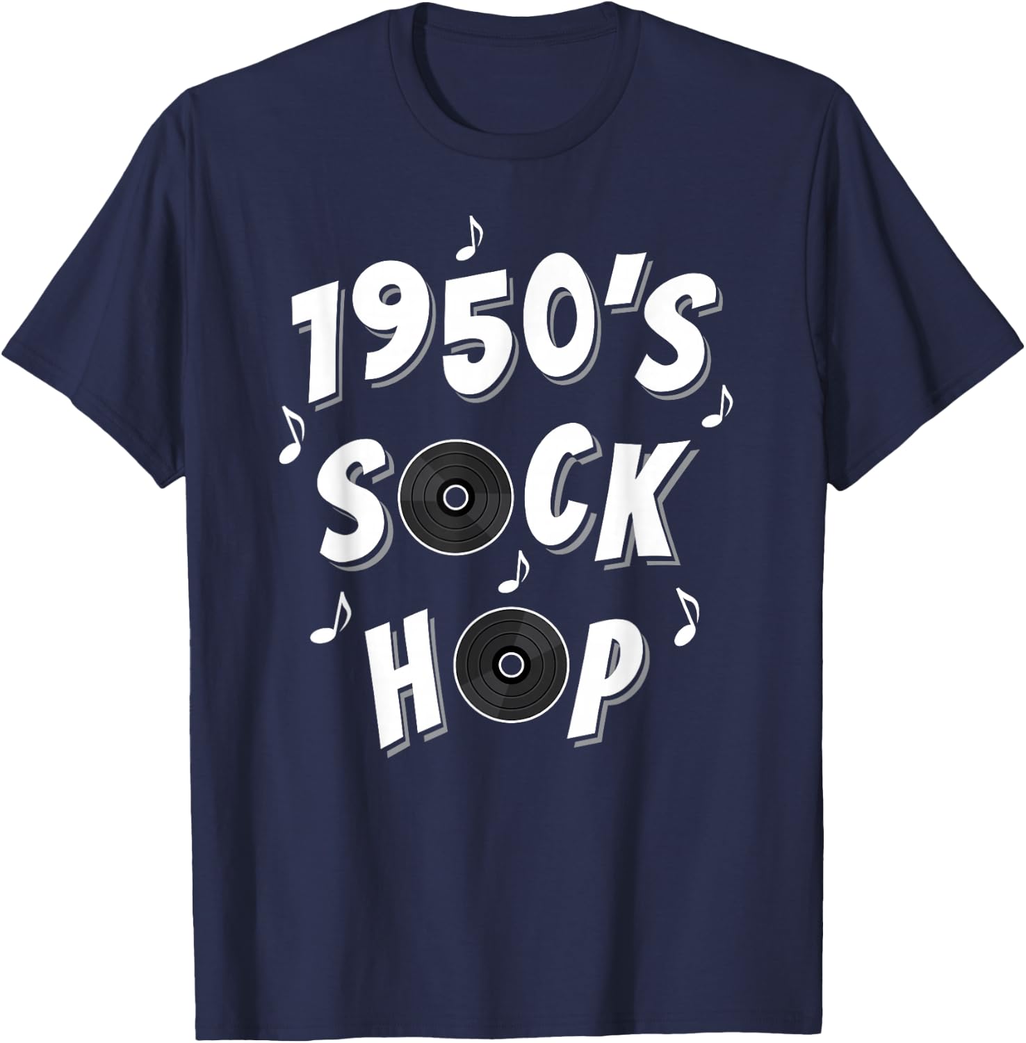 1950s Design Sock Hop T-Shirt - T-Shirt | Navy