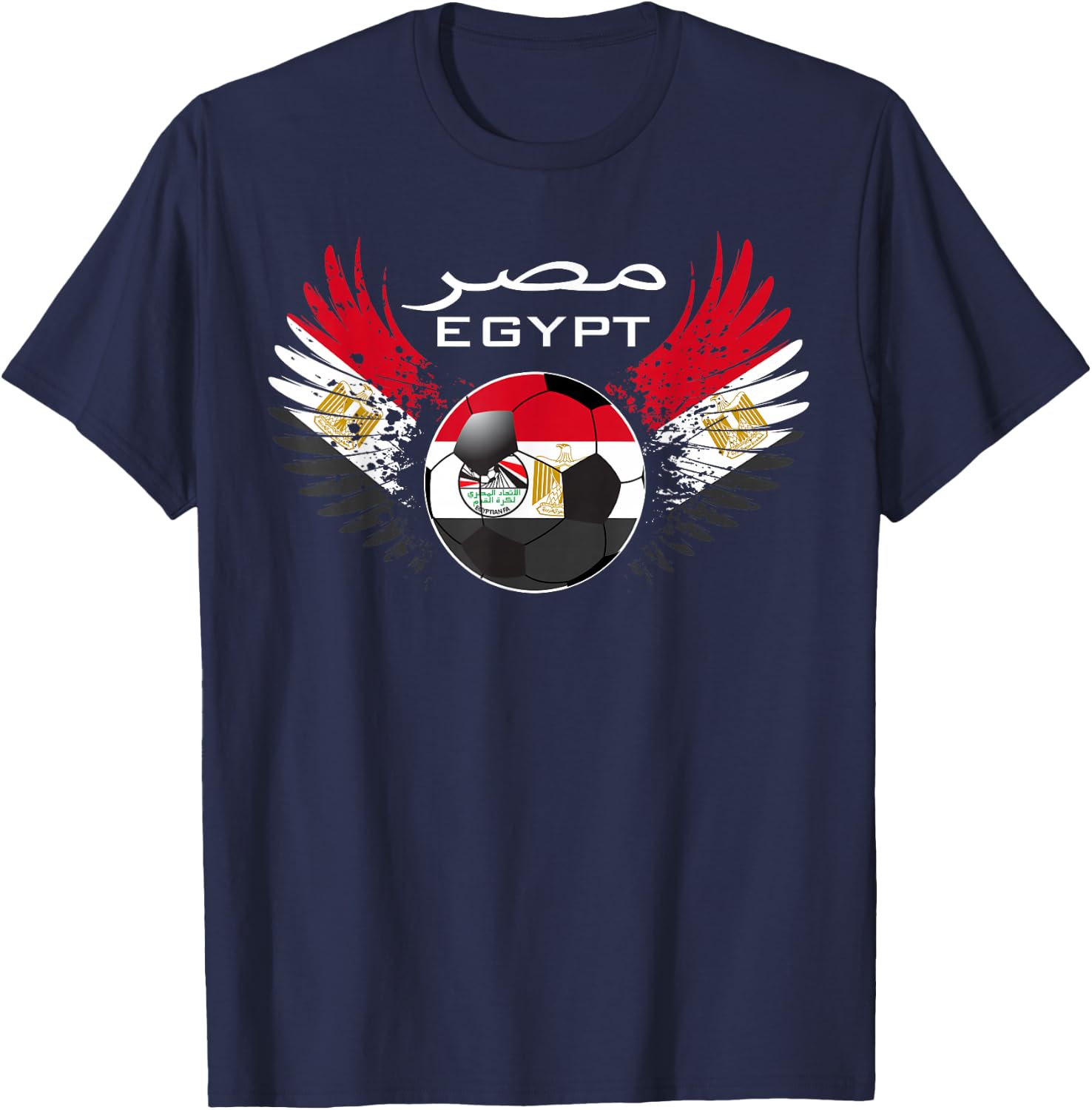 Vintage Egypt Football Fans Jersey T-Shirt - T-Shirt | Navy