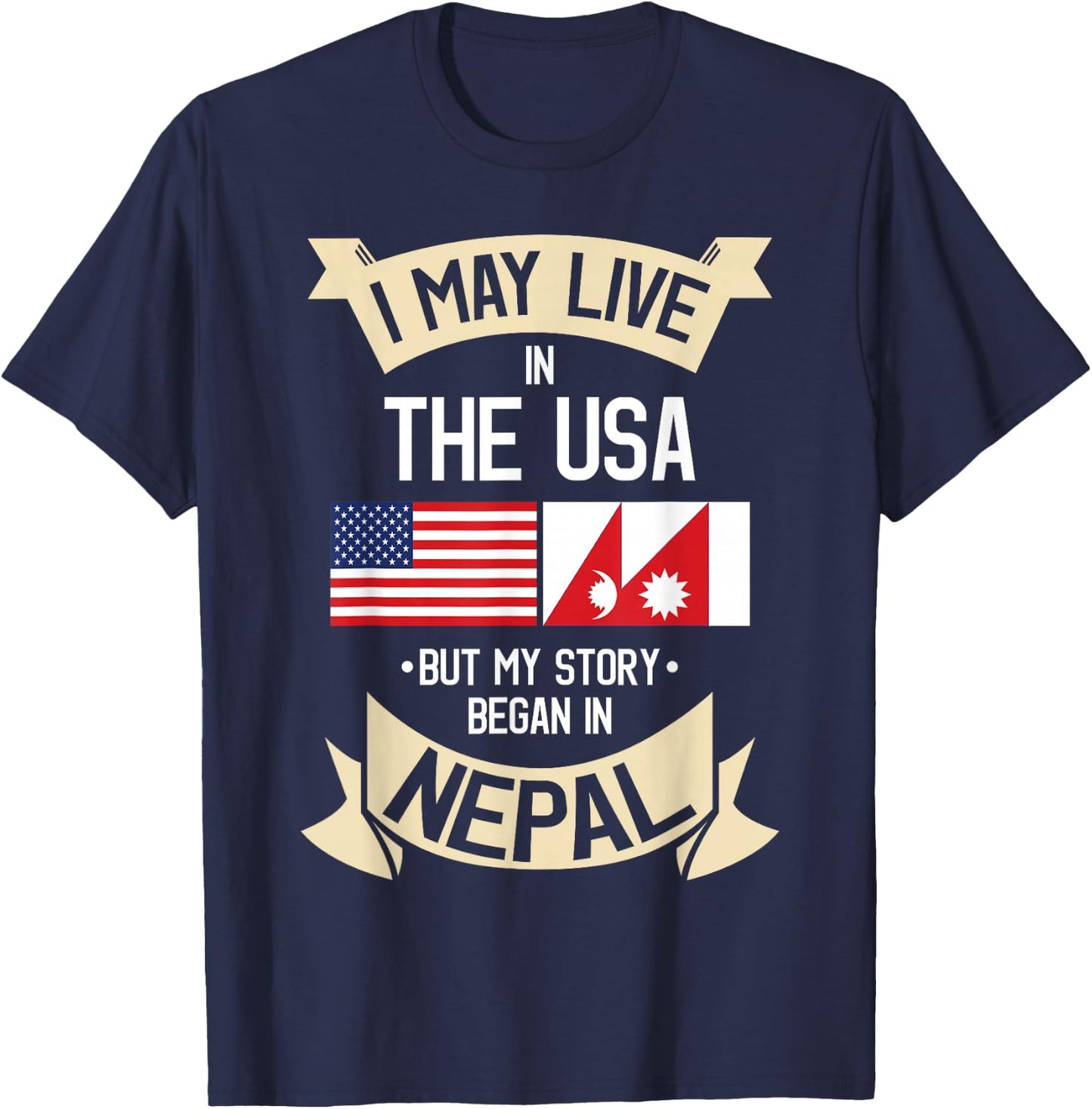 Nepal Flag Nepalese Gift Nepalis T-Shirt - T-Shirt | Navy