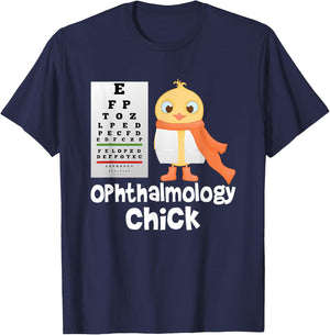 Eye Chart Cute Ophthalmology Optician Chick T-Shirt - T-Shirt | Navy