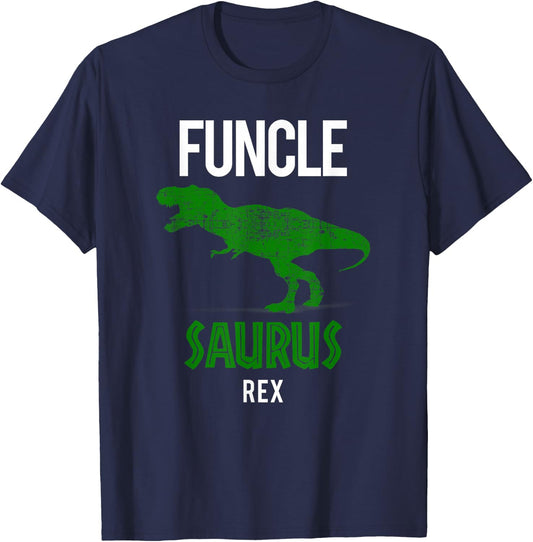 Funcle Saurus Rex Shirt | Cool Dino Lover Uncle Gift T-Shirt - T-Shirt | Navy