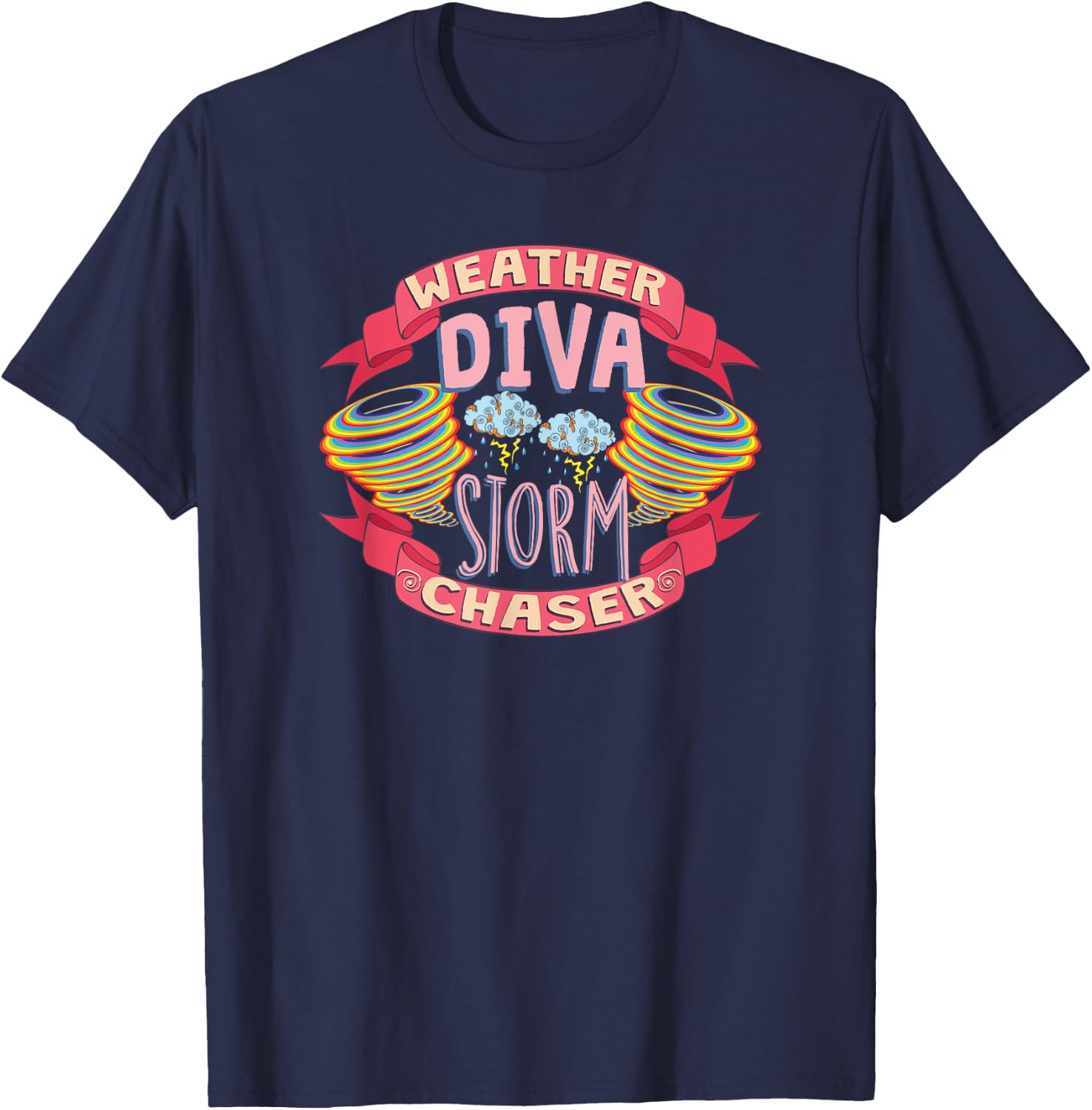 Weather Diva Storm Chaser Graphic Storm Adventure T-Shirt - T-Shirt | Navy