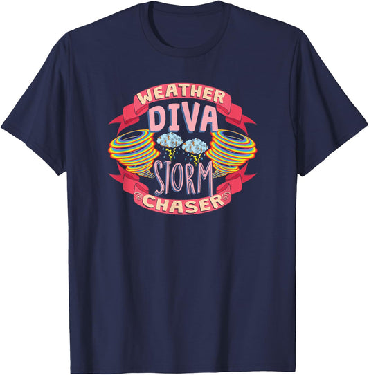 Weather Diva Storm Chaser Graphic Storm Adventure T-Shirt - T-Shirt | Navy