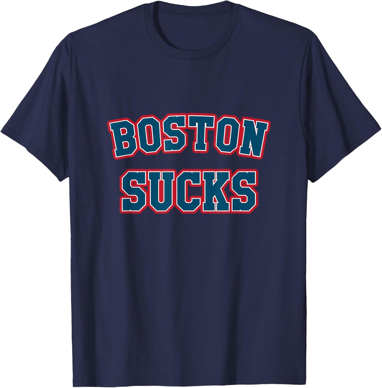 Boston Sucks Vintage Retro Gag Gift T-Shirt - T-Shirt | Navy