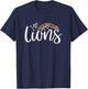 Basketball Lions School Sports Fan Team Spirit T-Shirt - T-Shirt | Navy
