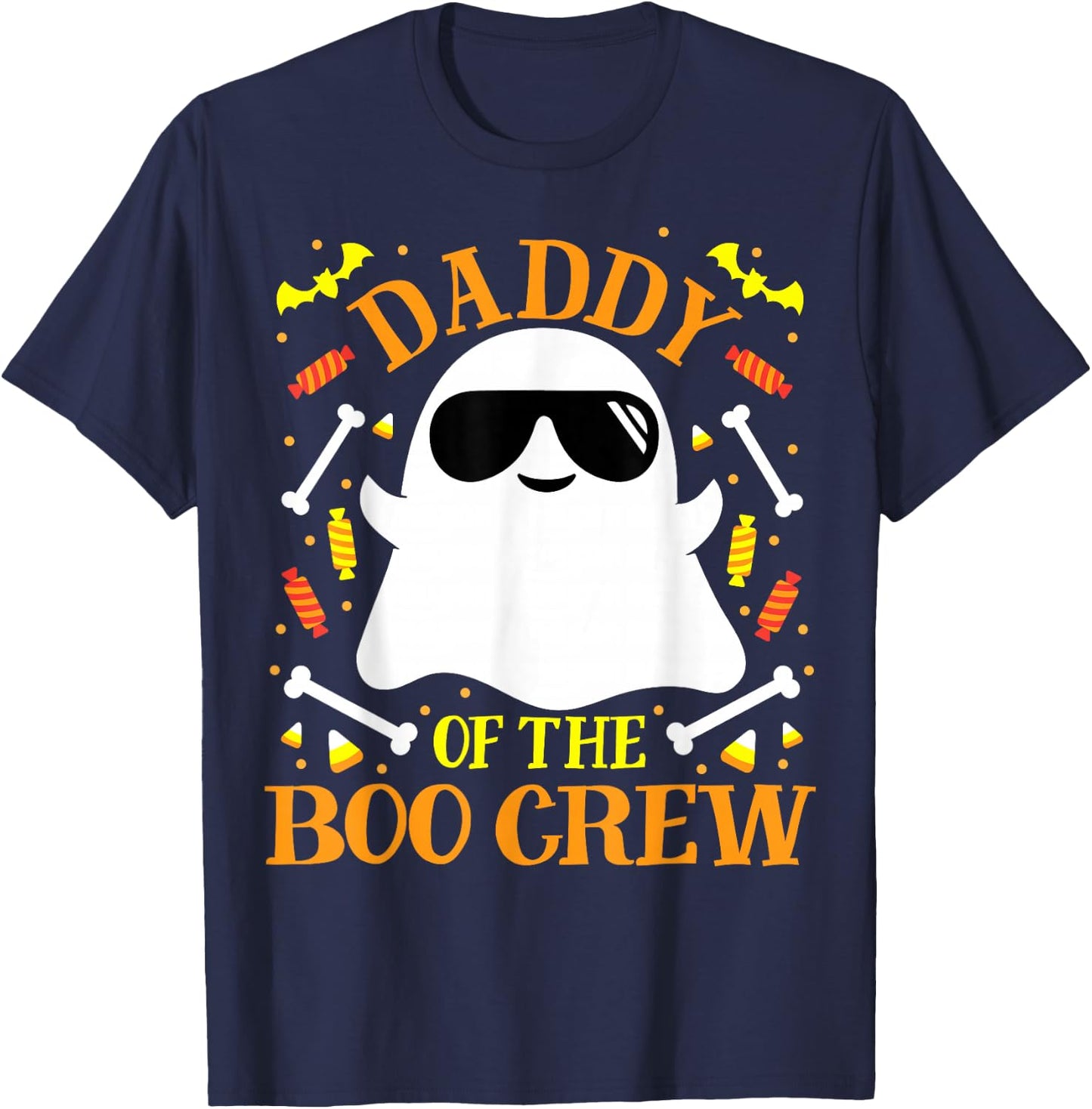 Daddy Boo Crew Ghost Matching Family Set Group Dad Halloween T-Shirt - T-Shirt | Navy