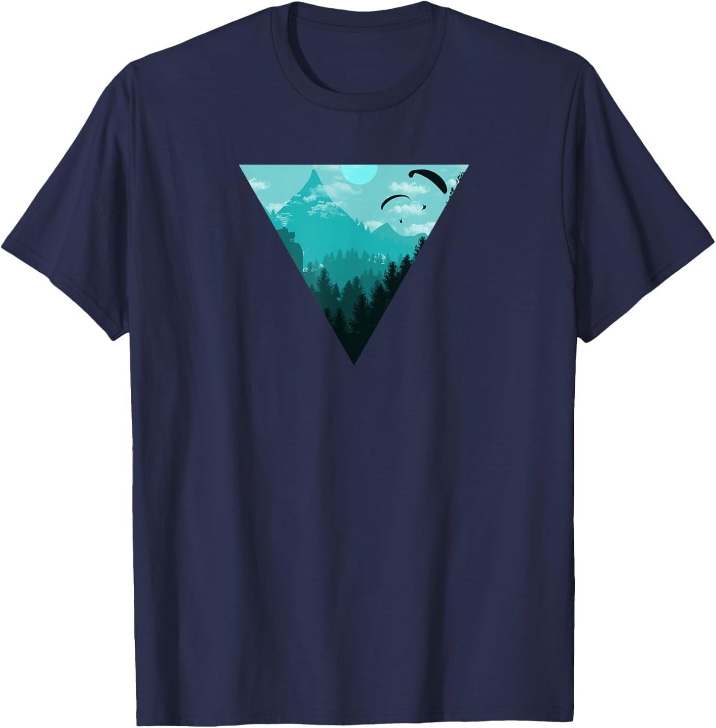 Paragliding Extreme Sport Geometry Gift I Nature T-Shirt - T-Shirt | Navy