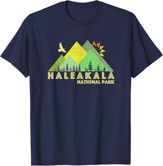 Retro Vintage Haleakala National Park T-Shirt - T-Shirt | Navy