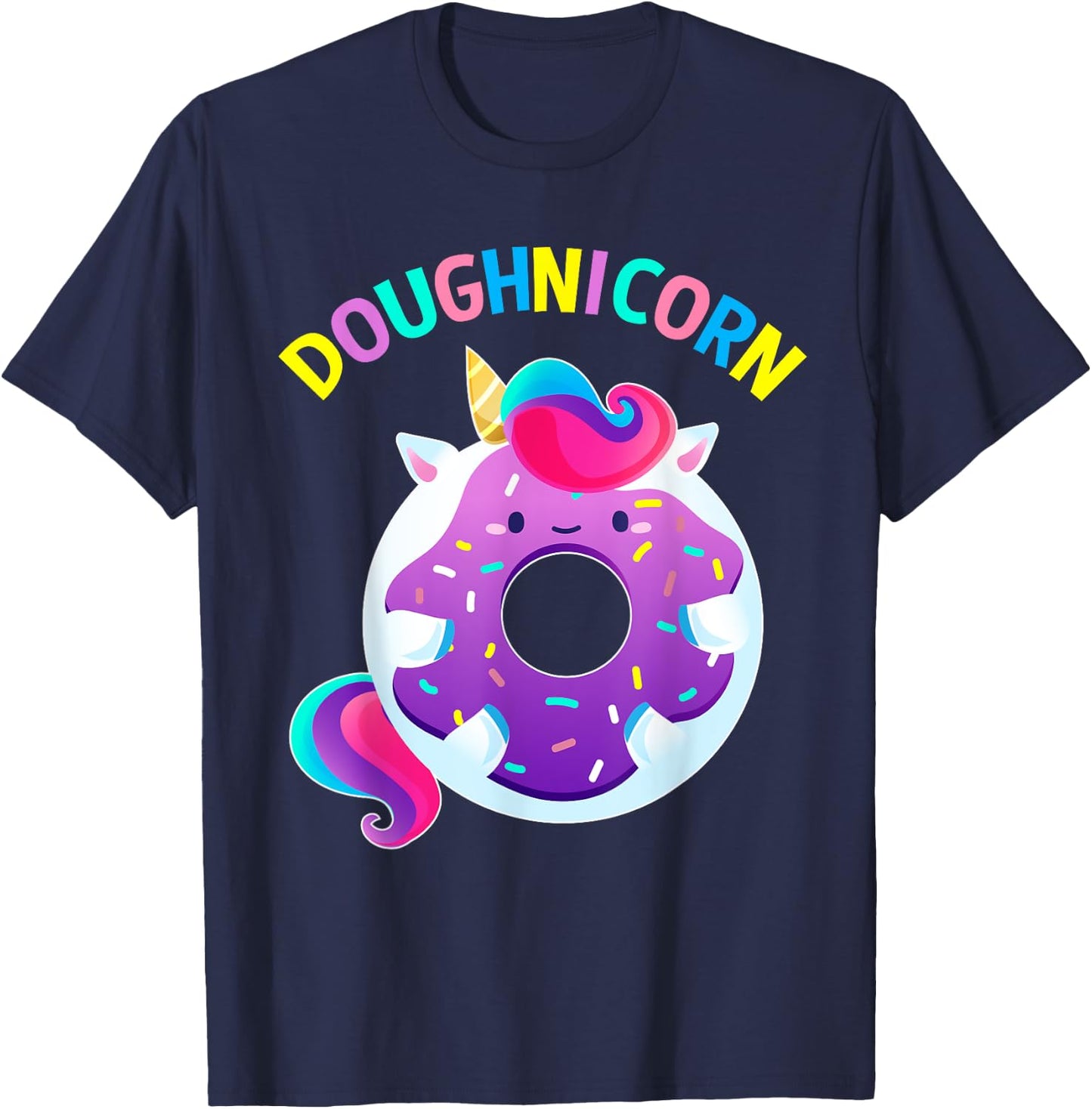 Cute Donut Unicorn Doughnicorn Gifts Squad Girls T-Shirt - T-Shirt | Navy