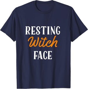 Resting Witch Face Cool Funny Halloween T Shirt T-Shirt - T-Shirt | Navy