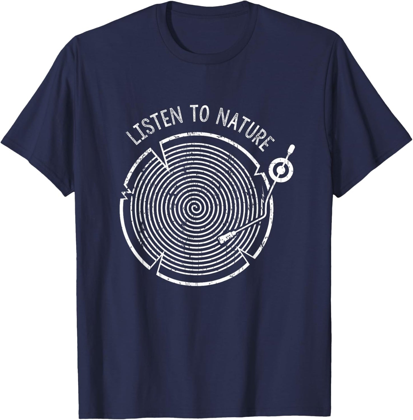 Listen to Nature Tree and Music mix Gift T-Shirt - T-Shirt | Navy
