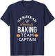 Hanukkah Donuts Baking Team Captain Sufganyiot And Latkes T-Shirt - T-Shirt | Navy
