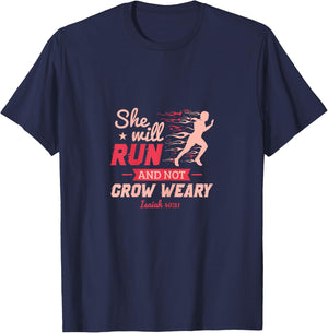 Funny She Will Run XC Cross Country Running Gift Men Women T-Shirt - T-Shirt | Navy