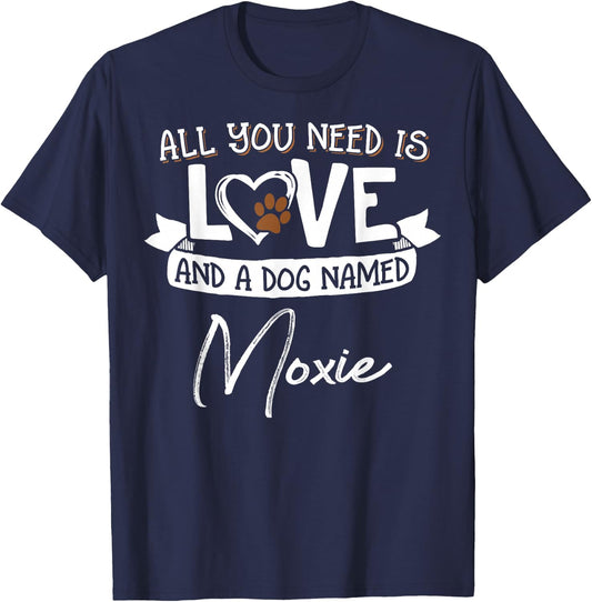 Cute Dog Named Moxie Shirt and Men T-Shirt - T-Shirt | Navy